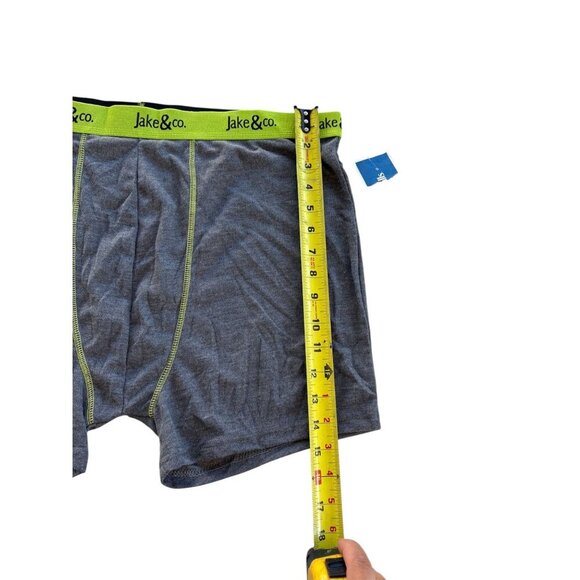 Jake & Co. Gray Boxer Briefs XXL Polyester With Neon Green Waistband Comfortable - Picture 4 of 5